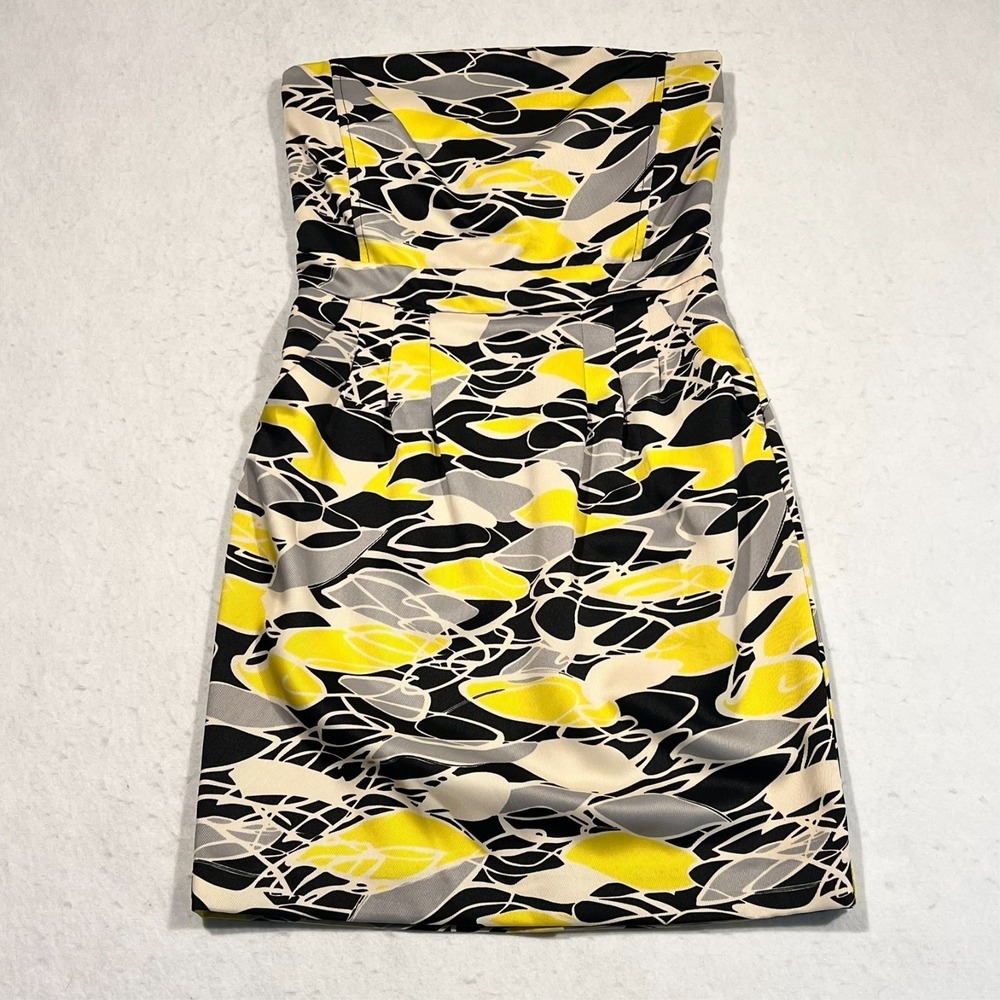 Banana Republic Strapless Pencil Sheath Dress Geometric Lined Women's 2 NWT